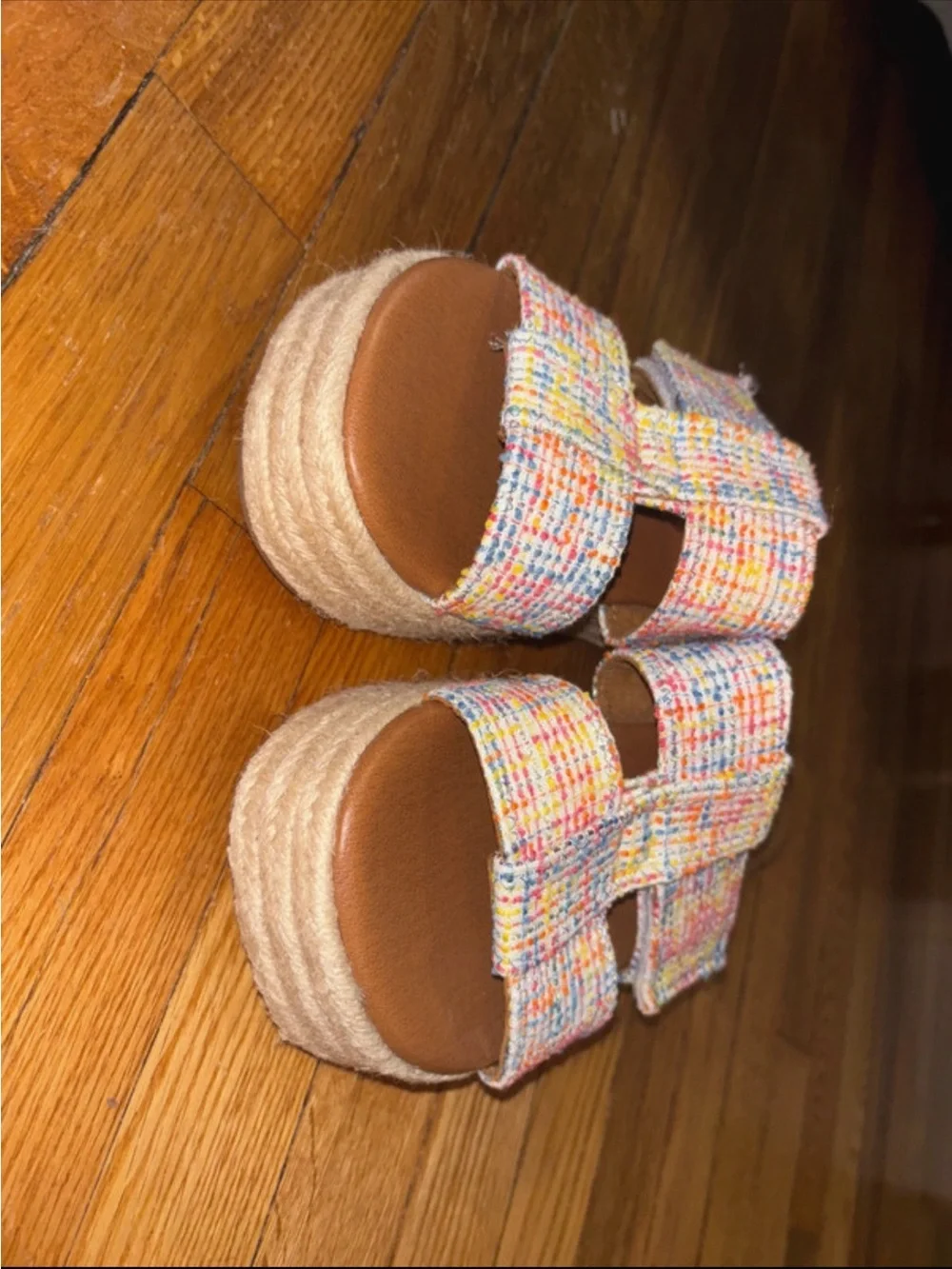 Zodiac Multicolor Tweed Platform Slide Sandals